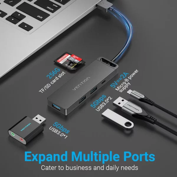 Vention - Hub USB 3 6 en 1 – Image 2