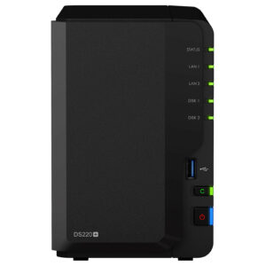 Serveur NAS Synology compact pour stockage en réseau sécurisé et accès à distance.