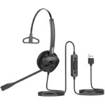 Casque USB professionnel Fanvil HT301-U avec microphone antibruit et confort longue durée.