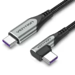Vention - Câble USB 2.0 C mâle coudé vers C mâle 5 A en alliage d'aluminium (2m)