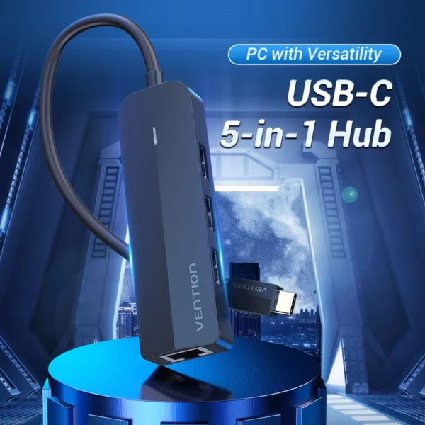 Vention - Hub USB-C 5 en 1 avec port RJ45 – Image 4