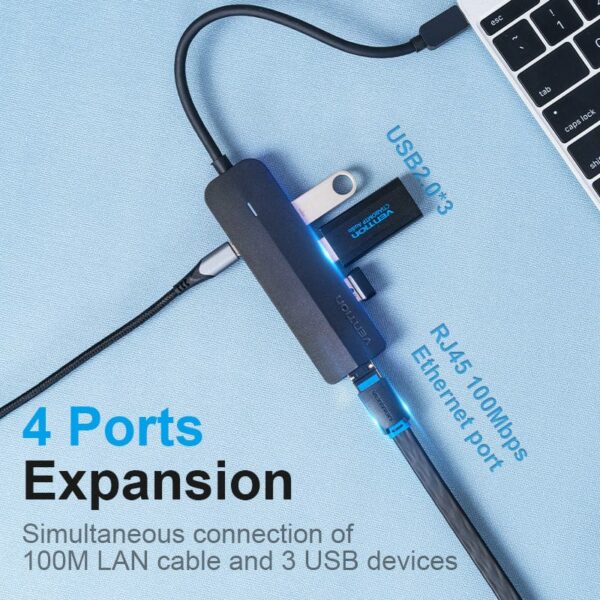 Vention - Hub USB-C 5 en 1 avec port RJ45 – Image 2