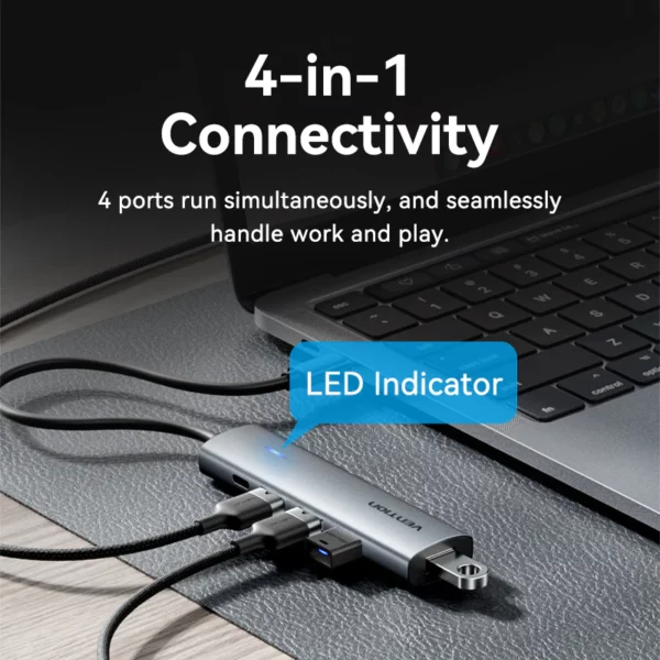 Vention - Hub USB 5 en 1 prise USB-C – Image 2
