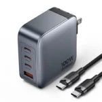Vention - Chargeur USB rapide 4 ports (2C+2A) GaN (100W/100W/30W/30W) avec câble USB-C vers USB-C 1m