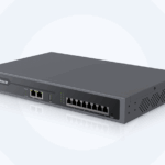 Boîtier IPBX VoIP Yeastar Série P550 pour entreprises, avec ports RJ et interface de gestion intégrée.