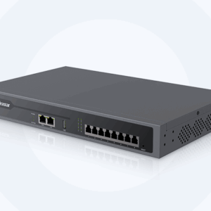 Boîtier IPBX VoIP Yeastar Série P550 pour entreprises, avec ports RJ et interface de gestion intégrée.